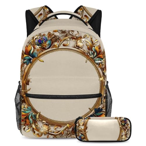 Sac à dos polyvalent 2 pièces couronne d'art vintage : fini le manque de place pour vos fournitures