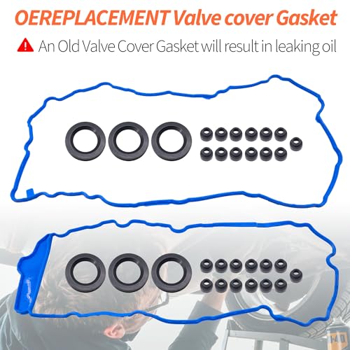 Image of HiSport Engine Valve Cover Gasket Set - Compatible with GMC Acadia 3.6L V6 3564cc 217cid 2007-2008 - Replace VS50726R