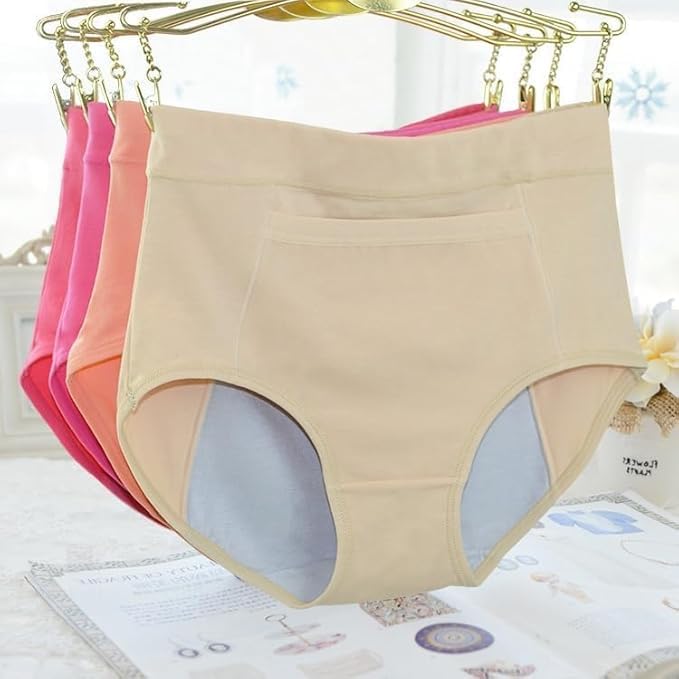 Image of ELEG & STILANCE Women's Cotton High Waist Pocket Panties | Soft Breathable Hipster Underwear | Full Coverage Stretch Briefs