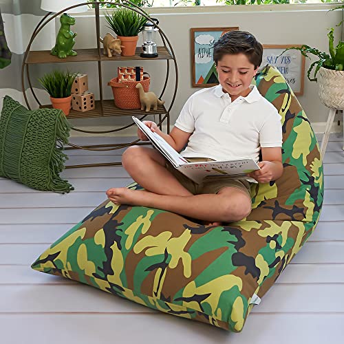 Butterfly Craze Bean Bag Chair Cover, Functional Toddler Toy Organizer, Fill With Stuffed Animals To Create A Jumbo, Comfy Floor Lounger For Boys Or Girls, Stuffing Not Included, Camo #TOP18