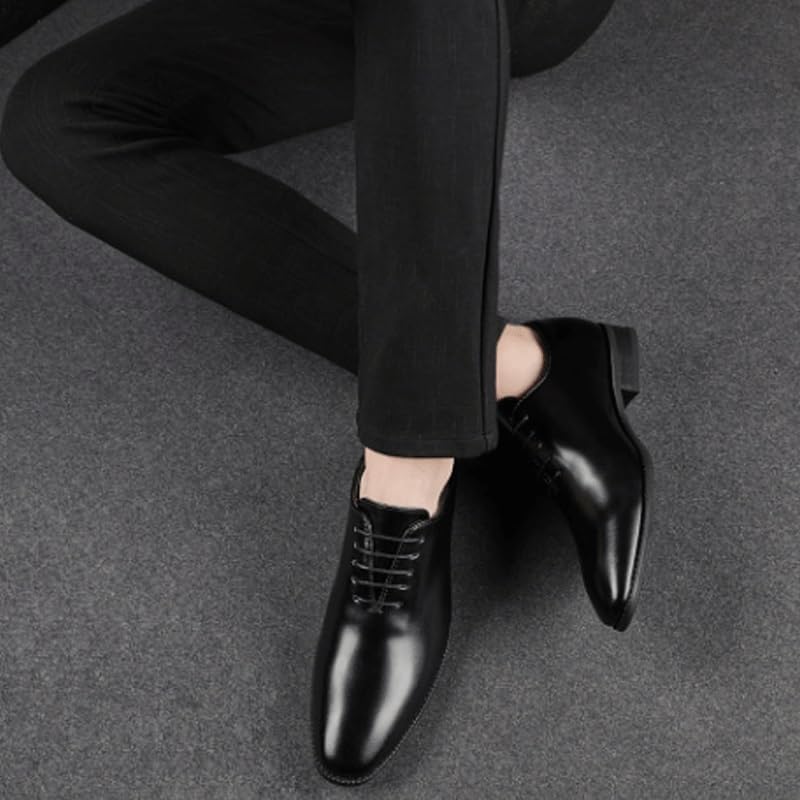 Men's Retro Dress Shoes Mens Handmade Leather Modern Classic Lace up Leather Lined Perforated Dress Oxfords Shoes4