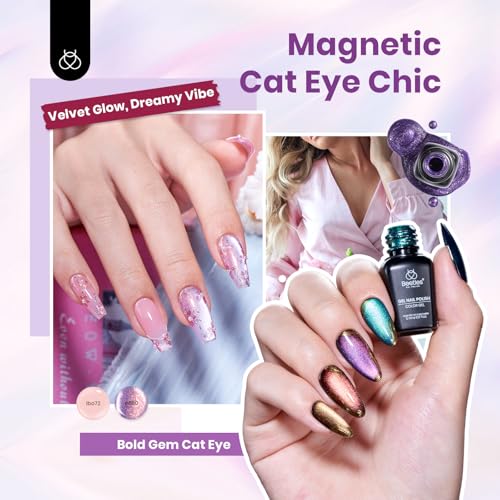 Image of Beetles Gel Nail Polish Set, 119 PCS 100 Colors Fall Gel Polish Kit | Cat Eye, Jelly, Glitter & Pearl Nail Gel, 5Pcs Base Top Coat, Soak Off UV LED Gel Polish for Home Manicure Nail Art