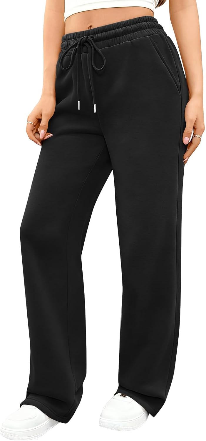 Gumipy Wide Leg Sweatpants Women Fleece Lined Baggy Sweatpants High Waisted Drawstring Joggers Workout Athletic Sweat Pants - Image 5