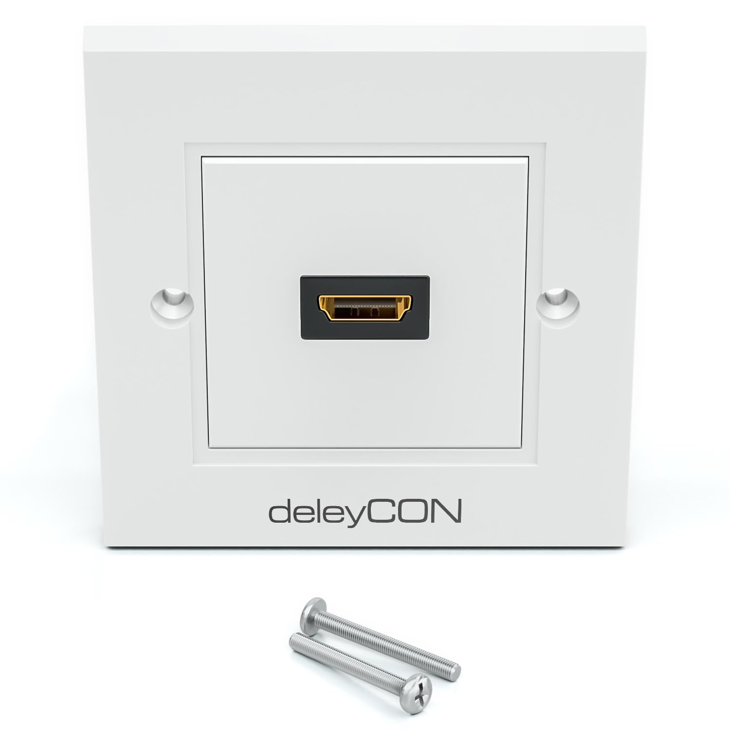 deleyCON HDMI Presa Murale 80x80mm Bianco 4K 8K FULL HD eARC Alta Velocità