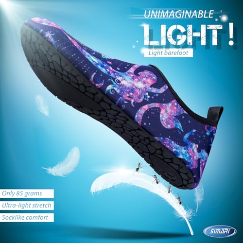 Image of SIMARI Water Shoes for Women Men Swim Aqua Socks Beach Pool Essentials Barefoot Surf River Boat Kayak Sea Yoga Sand Exercise Sport Accessories Breathable Quick-Dry Adult Youth Kid Size SWS001