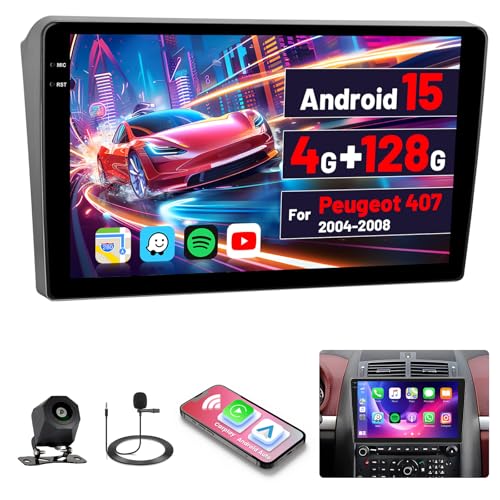 2G+64G Autoradio Android 15 pour Peugeot 407 2004-2008