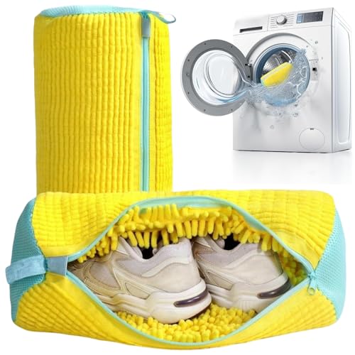Reusable Shoe Washing Machine Bag with Self-Locking Zipper & Microfiber Lining 360 All-Round Protective Laundry Bag for Sneakers Boots Tennis Shoes | Universal Fit All Shoes (1 Pack)