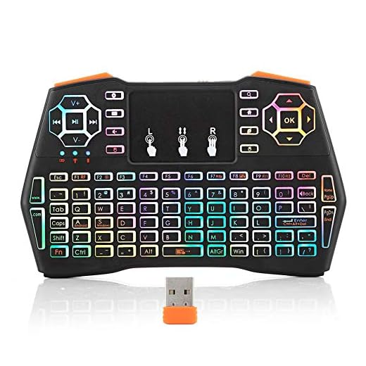 Mini Bluetooth Keyboard 2.4GHz with Touchpad&QWERTY Keyboard +Backlit Wireless Handheld Remote Control Portable Works with PC/Raspberry Pi 2/Android TV Box/Laptop/Tablets/Xbox/KODI/PS3/PS4