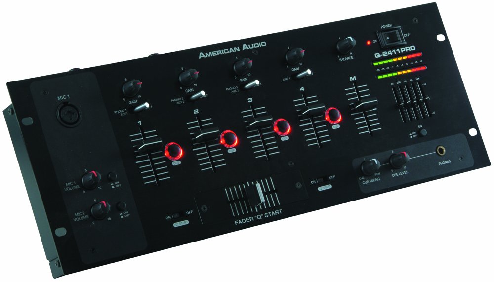 American Audio Q-2411 PRO ミキサー American Audio Q2411 Pro 4 Channel Pro Dj Mixer : Amazon.in