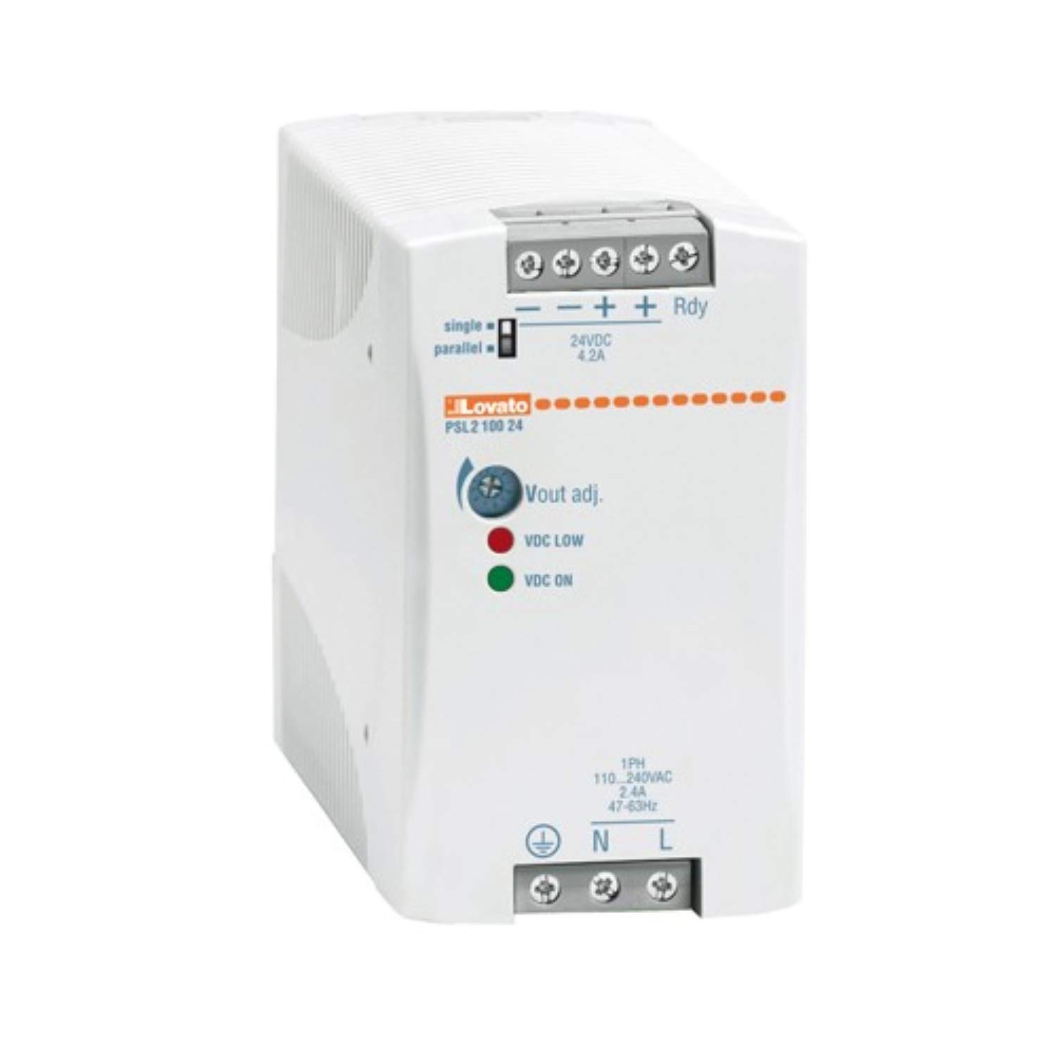 Alimentation à découpage rail DIN Lovato psl210024 pour armoire électrique triphasée