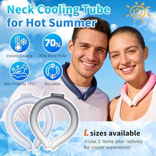 Image of Neck Cooling Tube 70% Gel Increase Ice Ring Neck Cooler Wearable Cooling Wraps Body Cooling Products for Outdoor Indoor Activities Relief for Hot Flashes(Blue,L)