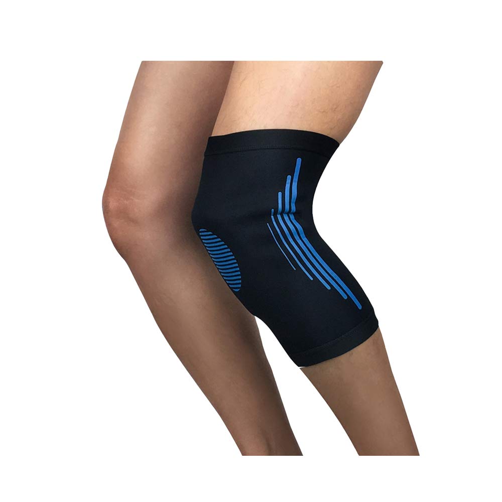 Soporte de rodilla BaronHong Mangas de compresión para correr, entrenar y recuperar (azul, XL)