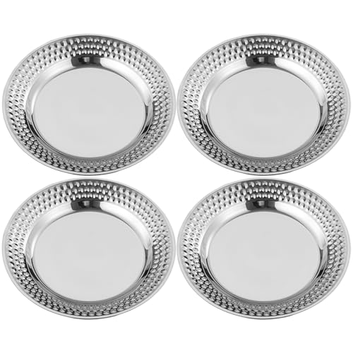 Platos Cargadores Plateados 4 Piezas 26 cm Acero Inoxidable miniatura 1