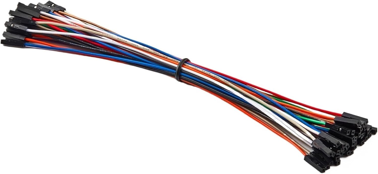 Copper Wire Cable 10cm 20cm 30cm Male Female 24AWG Solderless Flexible Line Connector for DIY Breadboard(40pcs Female-Female,10cm)