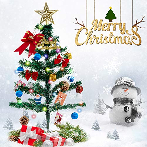 Freudlich Árbol de Navidad, Adornos creativos en Miniatura para Bricolaje, Fiesta de Festival, árbol de Navidad, Mesa, Escritorio, Decoraciones para Fiestas, 60 cm / 24 in