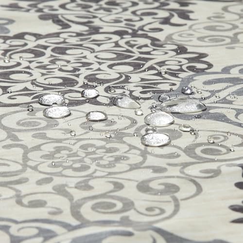 BESTRIPES Fabric Shower Curtain, Black and Beige Boho Medallion Print Shower Curtains for Bathroom, 72" W x 72" H by BESTRIPES - Used condition - Image 3