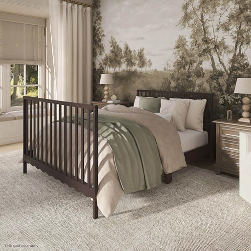 Image of Dream On Me Universal Crib to Full Size Bed Conversion Kit, Solid Wood Bed Rails for Select Convertible Cribs, Strong & Stable Support, Chocolate Chip
