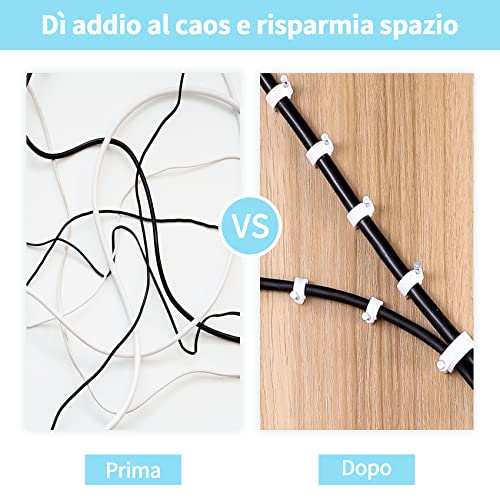 Fermacavi Muro, 400 Pezzi 6mm Fermacavo con