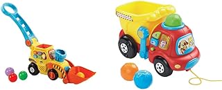 VTech POP and Drop Digger| Educational Push Along Digger for Toddler & Put and Take Dumper Truck, Baby Interactive Toys for Toddlers, Compatible with Toot-Toot Cars