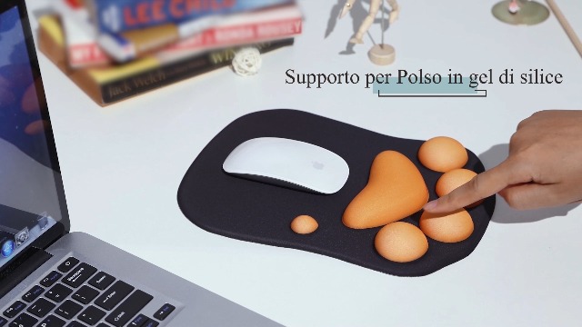 Tappetino Mouse Con Supporto Polso - Memory Foam Ergonomico, Base Antiscivolo | Per Ufficio E Computer - Foto 3