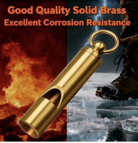 Whistle Emergency Auspicfly 2 pc Brass Loud Survival Whistles with Lanyard Hyper Safety Keychain Whistle for Self Defense, Hiking, Skiing, Coach, Boating, Training, Adult - Image 5