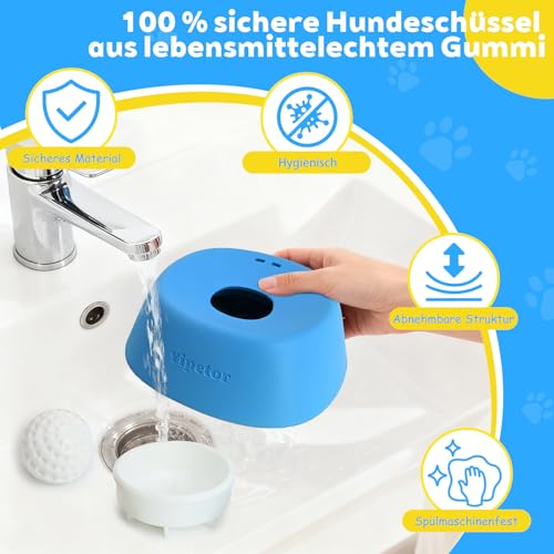 Yipetor Schleckball Hundenapf für Flüssige Leckerlis, 【Unterhaltener Ball- in】 Knochenbrühe Grünlippmuschel Hund Pulver, Joghurt leckball für Hunde Hundespielzeug für große, mittlere und kle-6