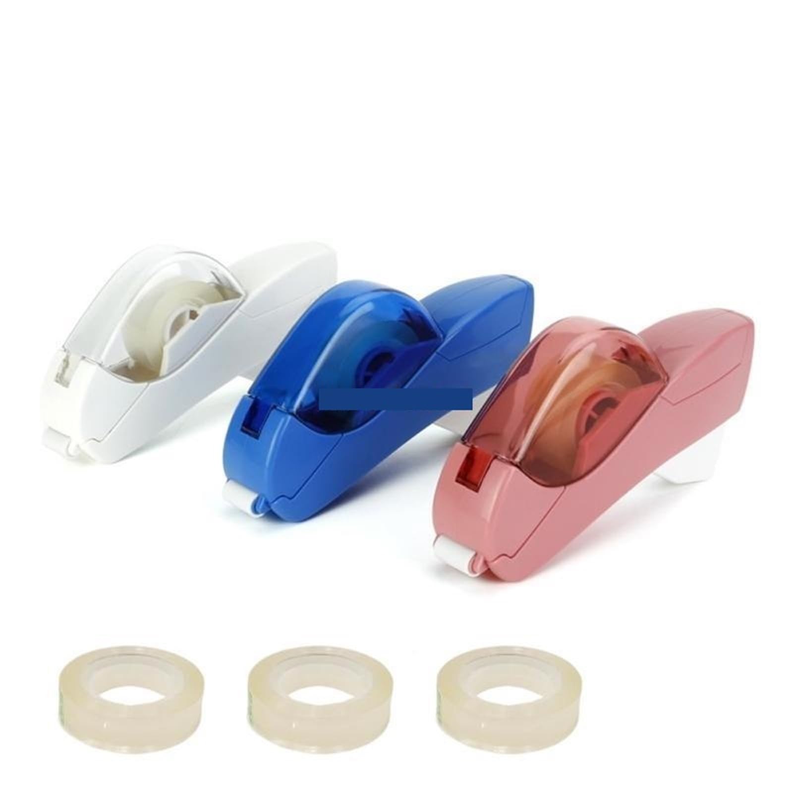 Handgehaltener automatischer Klebebandspender for Verschließen von Kartons, inklusive 2 Rollen 12 mm Klebeband Saubere PräZise Schnitte(For ivory white)