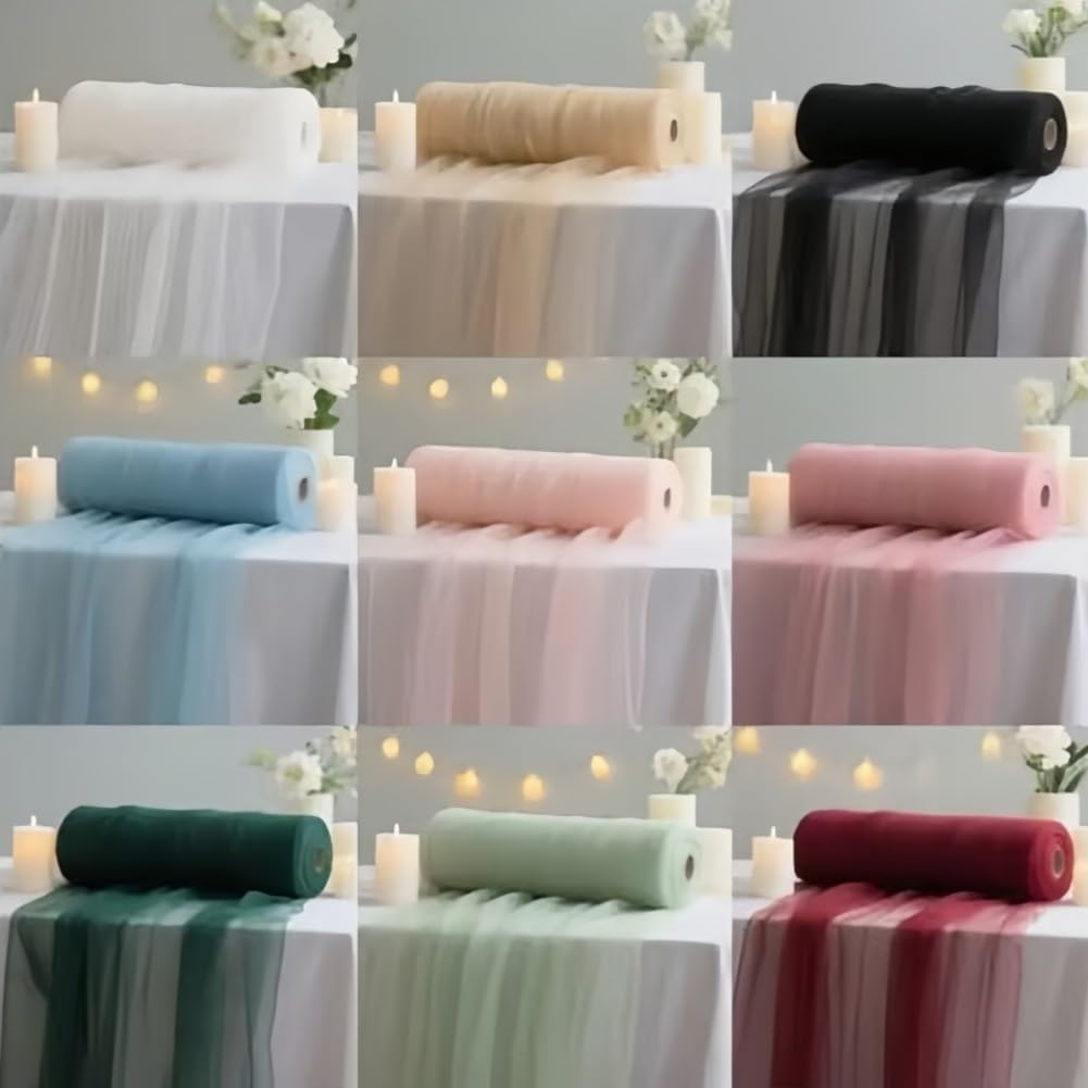Tüllstoff 75 * 3000cm gardinen drapierstoff Tüll Band Vorhänge Tuch Deckenvorhänge drapierstoff für Zeremonie hochzeits Tischdecke Hussen Stuhlschleifen Traubogen hochzeitsbogen Tischläufer