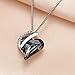 Austrian Crystal Heart Pendant Necklaces for Women Fashion 14K Gold Plated Dainty Necklace Hypoallergenic Jewelry (Black)
