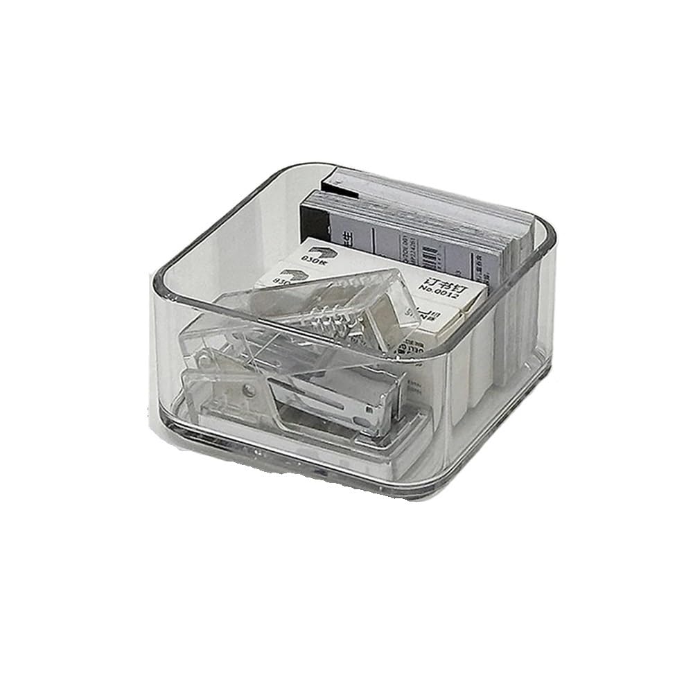 Sunrrafck Square 1Pc Stackable Acrylic Drawer Organizer Adjustable Divider Trays For Cosmetics Modular Makeup Storage Box(Square)
