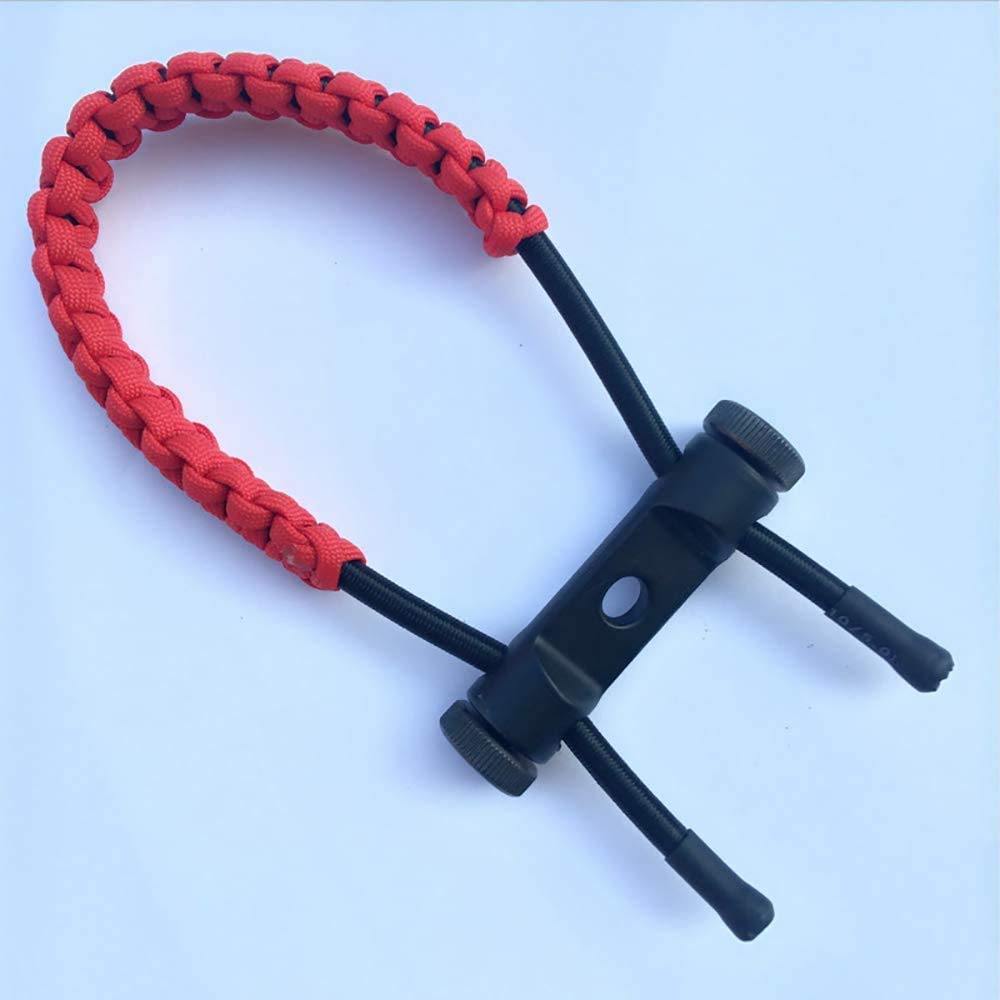 Namvo Bracelet de tir à l'arc - Sangle de poignet réglable en fer - En cuir durable - Sangle de corde tressée pour arc à compost - Accessoire de tir à l'arc - Rouge
