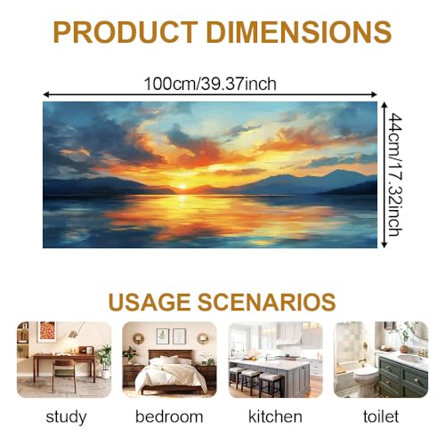 Image of Sunset Lake Mountain Window Film 39.37x17.32in Cling