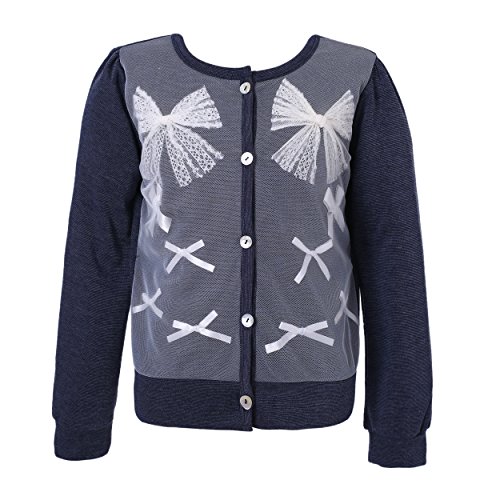 Richie House Little Big Girls' Sweet Knit Cardigan with Lace Size 2-8 RH2187