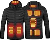 Generico Riscaldato Uomo Moto Sci con Batteria Piumino Pile Manica Lunga Invernale Giubbotto Riscaldato Cappotto Elettrico Termica Trapuntato Giacca Riscaldata Giubbino Lavoro