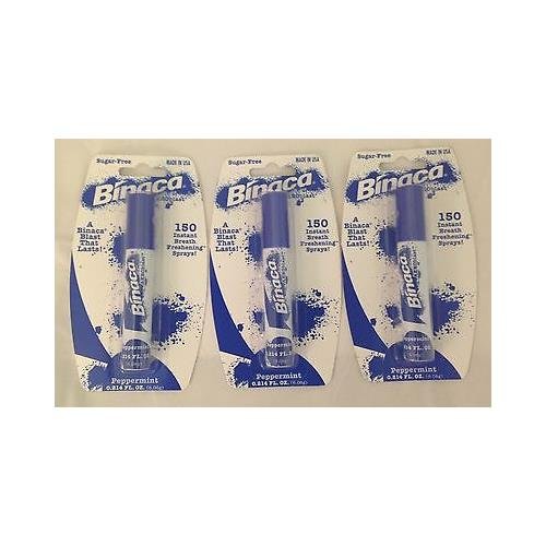 Buy BINACA PEPPERMINT AEROBLAST BREATH FRESHENER SPRAY 3 pack = 450