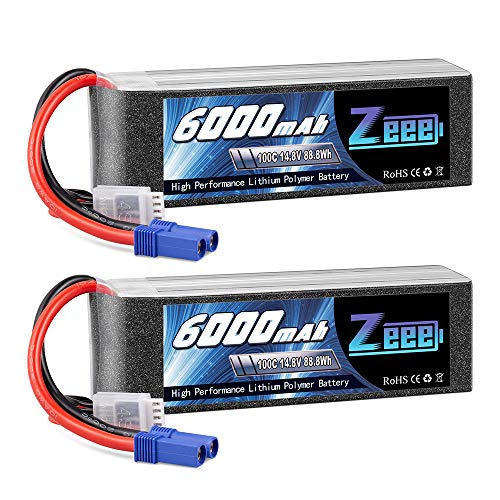 【Cosa si ottiene】 - Due pacchetti di 4S Zeee 14,8V 100C 6000mAh batteria di litio con EC5 spina.