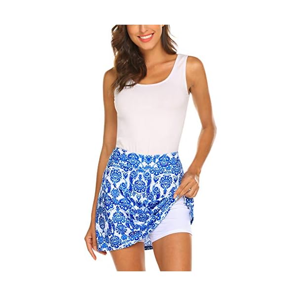 Ekouaer Active Skort for Women Lightweight Sportswear Running Hiking Cycling Riding Skirts (Pattern/S)