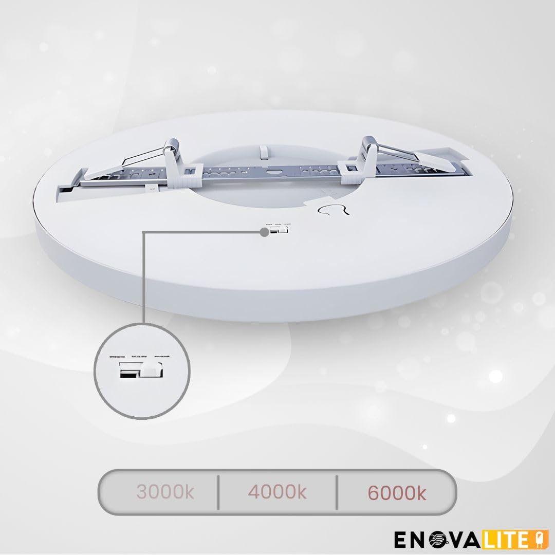 6er Set Multitalent LED Deckenleuchte - Panel mit einstellbarem Lochmaß - 18W 1880lm - Einbau/Aufbau Aufputz - 3000K 4000K 6000K CCT einstellbar - rund Ø225x17mm