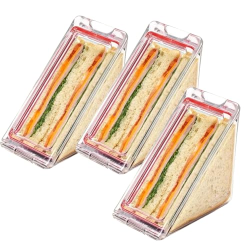 DYUEE 3 PCS Washable Triangle Sandwich Box Reusable Portable