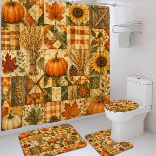 Rideau de douche imperméable en polyester anti-moisissure orange - 2