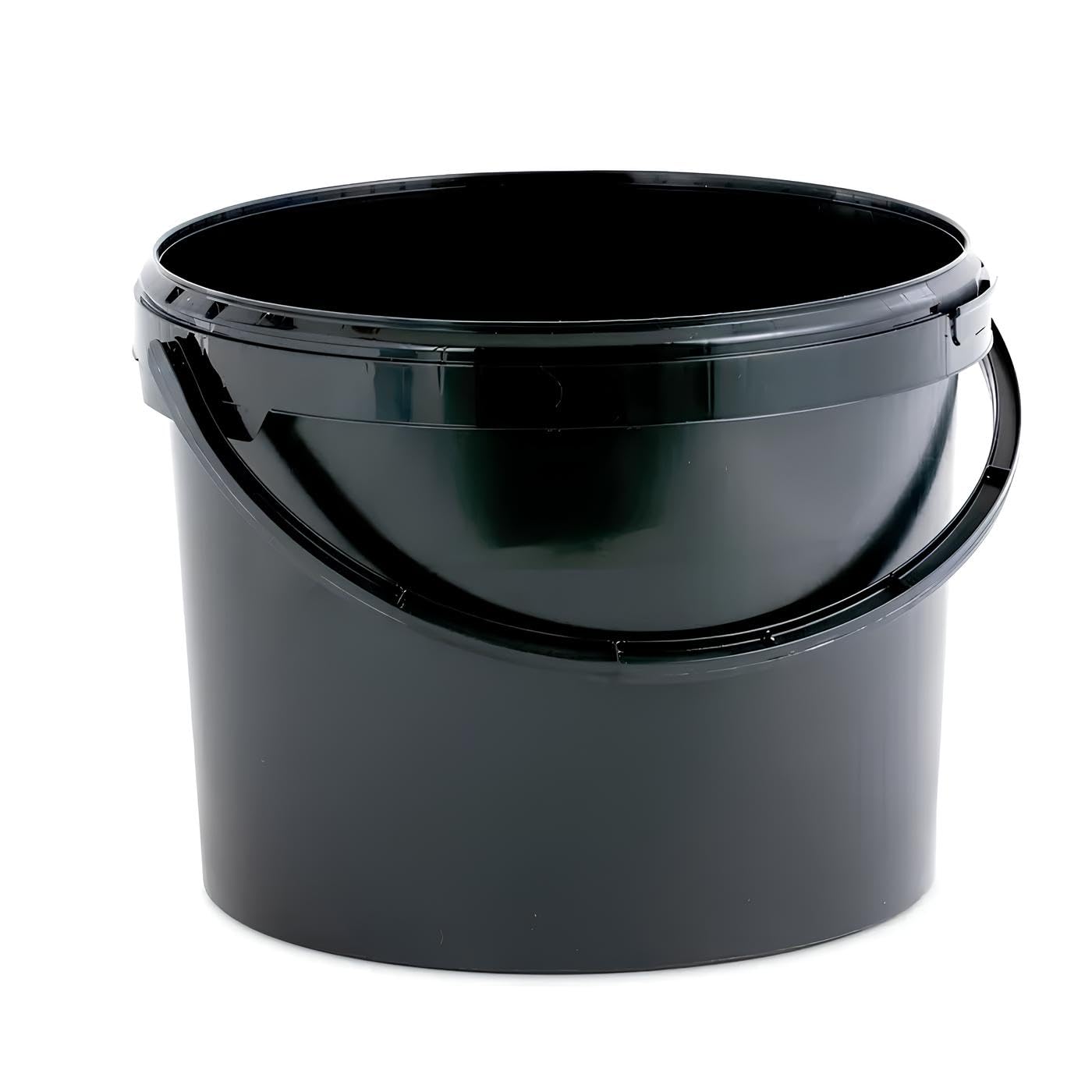 10L Plastic Bucket Pail + Handle & Lid - Heavy Duty ¦ Food Grade BPA Free ¦ Multi-use Fermentation Feed Dry Food Liquid Chemicals Hydroponics Storage Container BLACK