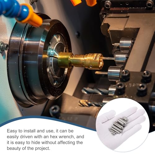 QUARKZMAN Silberne Kugelkopf-Stellschrauben M10x12mm 304 Edelstahl Sechskant-Federstifte Madenschrauben Für Industrielle Elektronische Maschinen Hausmöbel Reparatur Arbeitsplätze 6 Stück