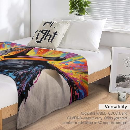 Pingouin couvre-lit en flannel 130x180cm pour canapé