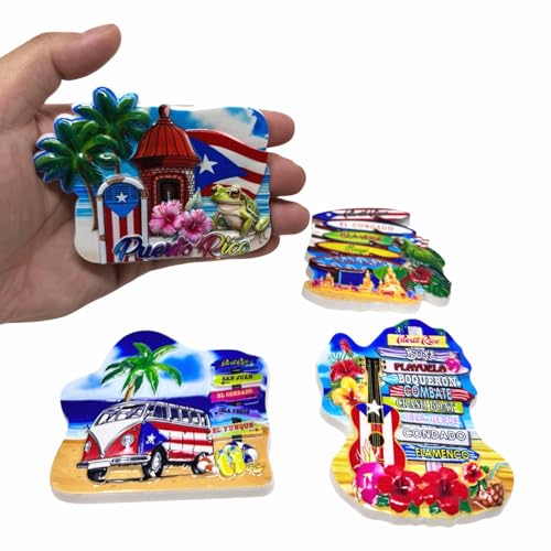 Set de 4 Imanes Decorativos de Resina Puerto Rico miniatura 4