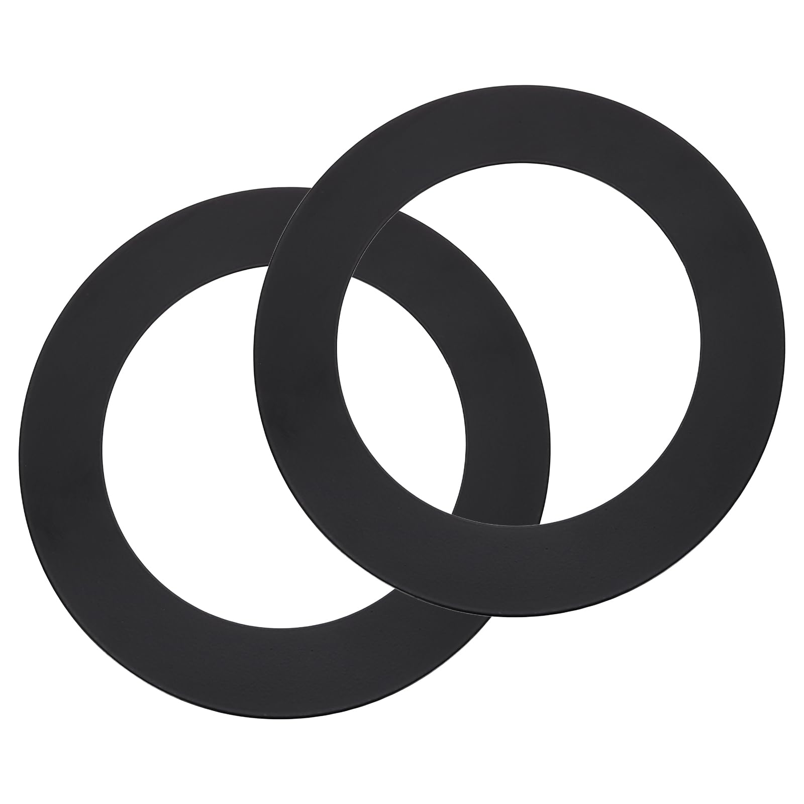 sourcing map 2Pack Goof Rings, 5.1" ID 7.5" OD Steel Flat Goof Trim Ring Light Cover Plate Flush Mount Can Converter for Recessed Downlight Vent Ceiling Medallion Wall Hole Decor, Matte Black