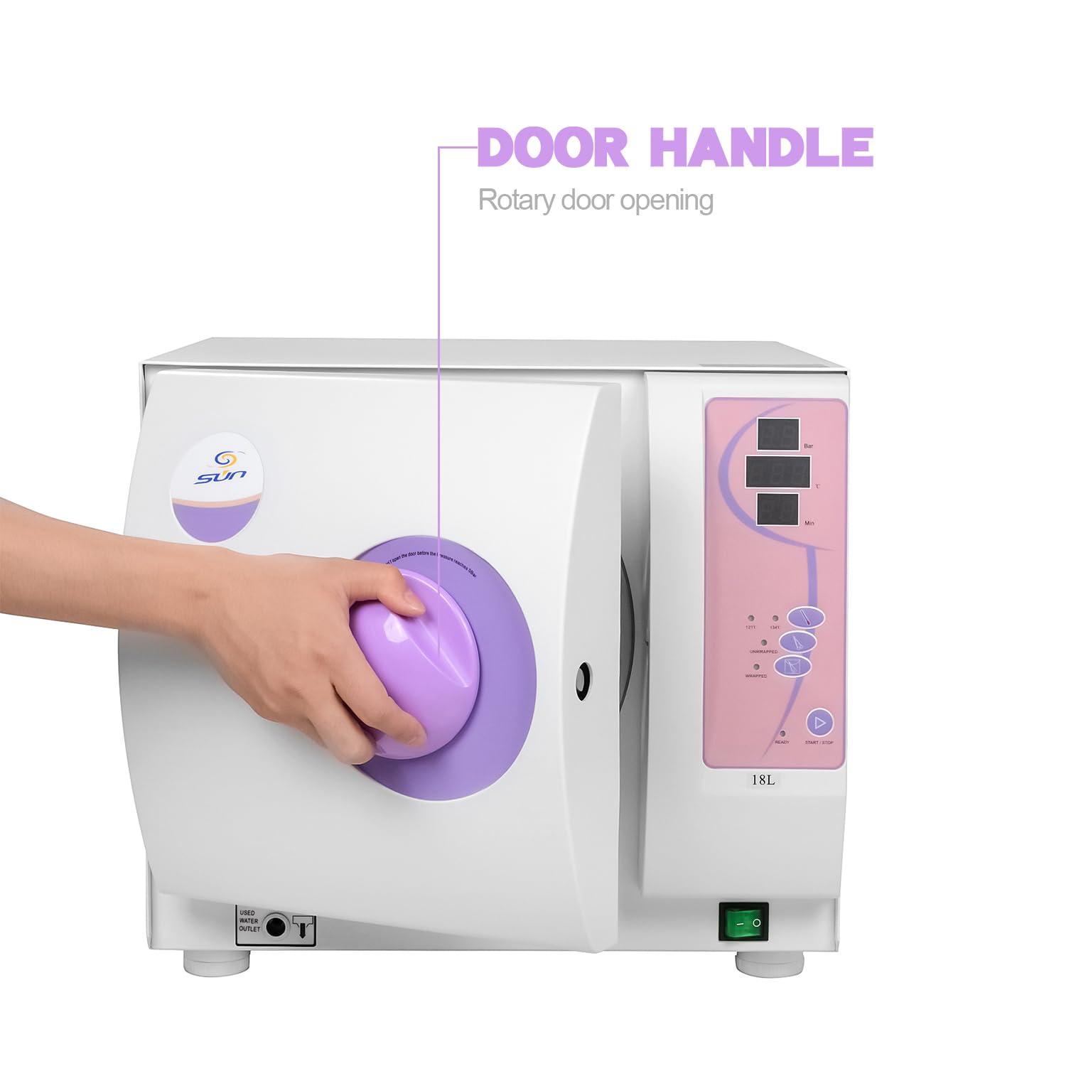 EustomA 18L Autoclave Benchtop Type Class N High Pressure Temperature Steam LED Digital Screen Dual Control Door Lock SUN-I-18L