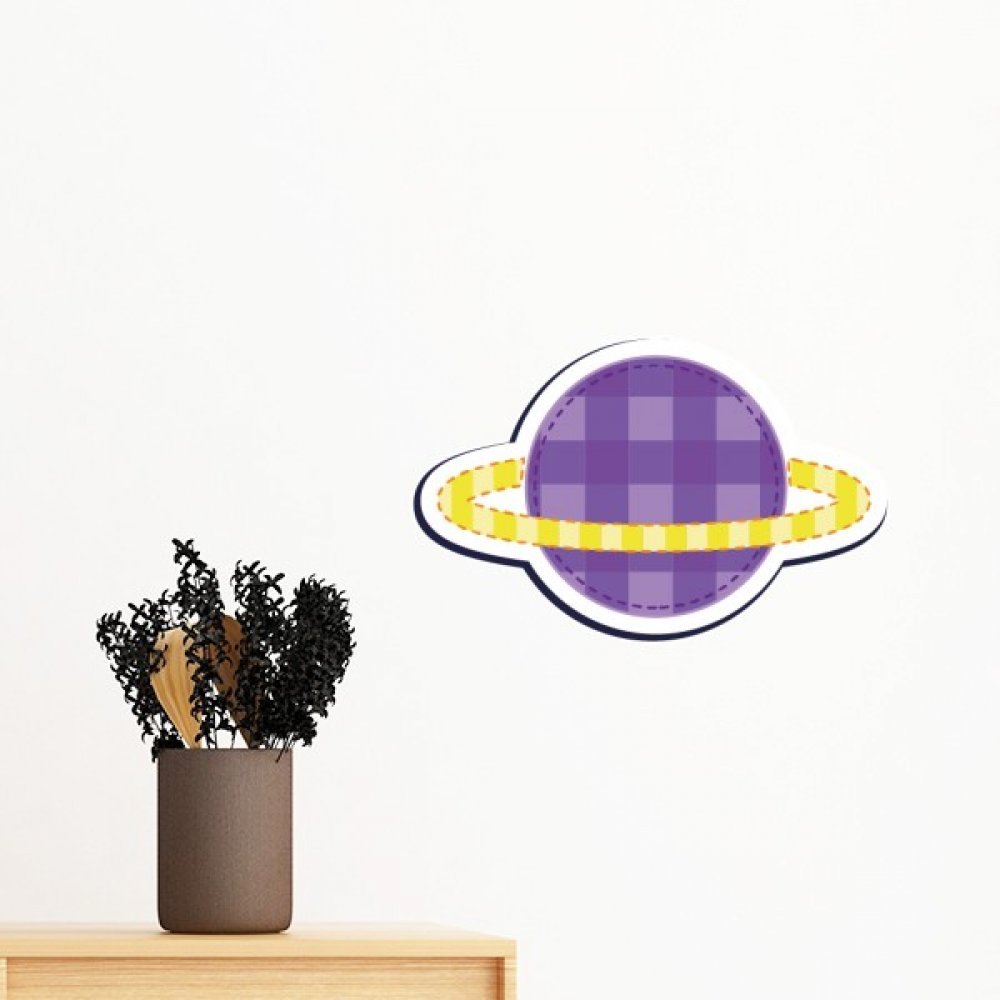 Sticker mural Univers et Alien Saturne amovible de 60cm pour decorer une chambre d enfant