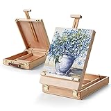 Caballete de madera ajustable para pintura de mesa, caballete para dibujo (caja de caballete)