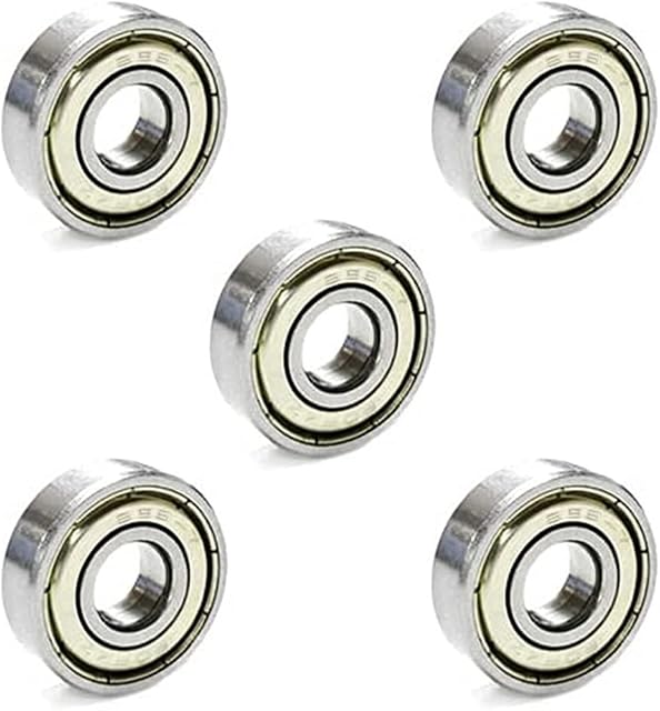 GOIYZTTR 696ZZ Ball Bearings, Multifunctional Deep Groove Ball Bearing for Office Equipment, Micro-motors, Small Rotary Motors, Double Shielded, 15x6x5 mm (5 Pcs)