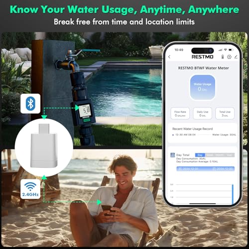 Débitmètre d'eau intelligent RESTMO pour tuyau d'arrosage de jardin - 3